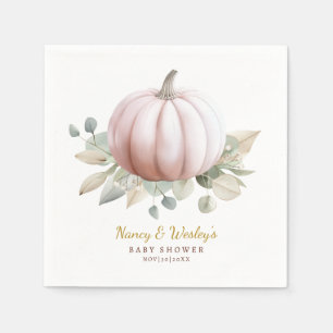Blush Little Pumpkin Baby Shower Fall Theme Napkins