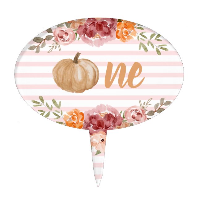 Blush Little Pumpkin One Cake Topper (Front)
