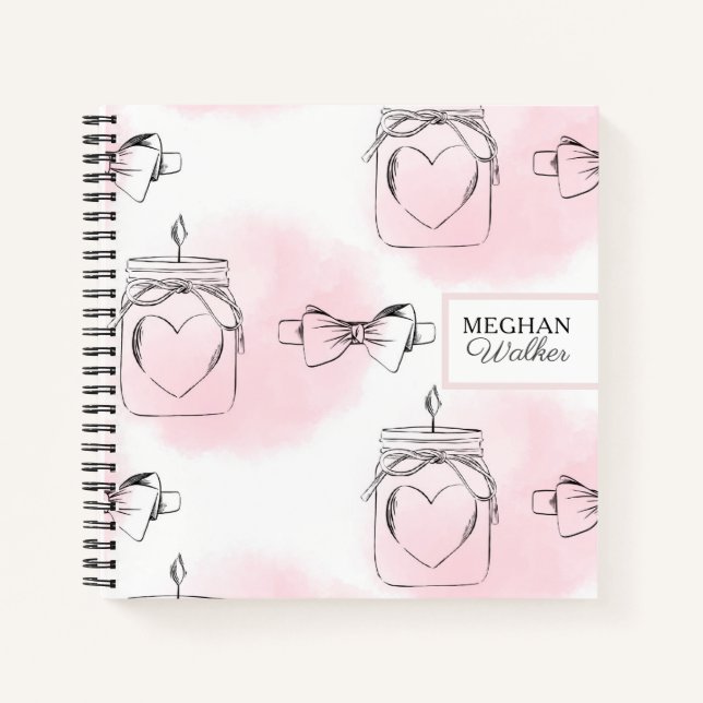 Blush Love | Personalized Spiral Notebook (Front)