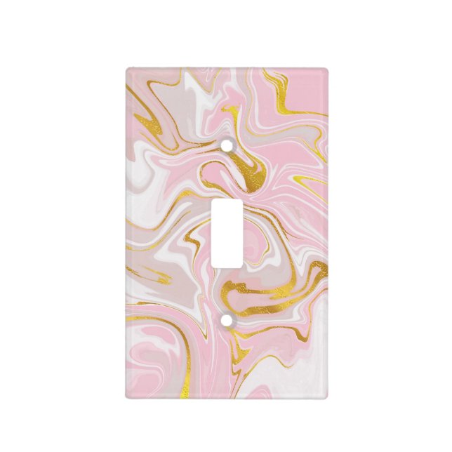 Blush Luxe Marble  Light Switch Cover (Front)