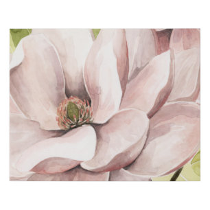 Blush Magnolia Flowers Faux Canvas Print