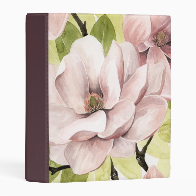 Blush Magnolia Flowers Mini Binder (Front/Spine)
