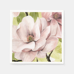 Blush Magnolia Flowers Napkins