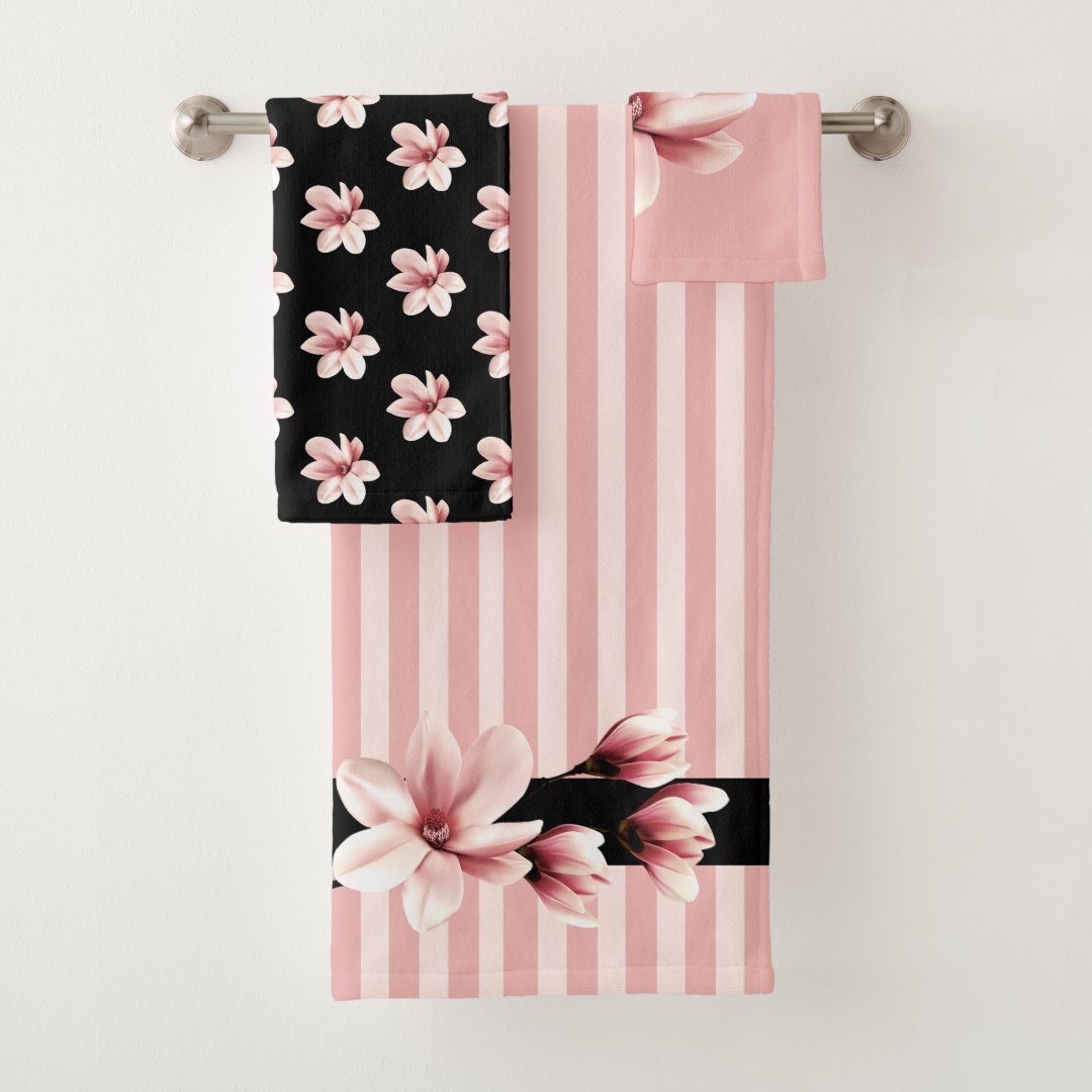 Blush Magnolias Bath Towel Set | Zazzle