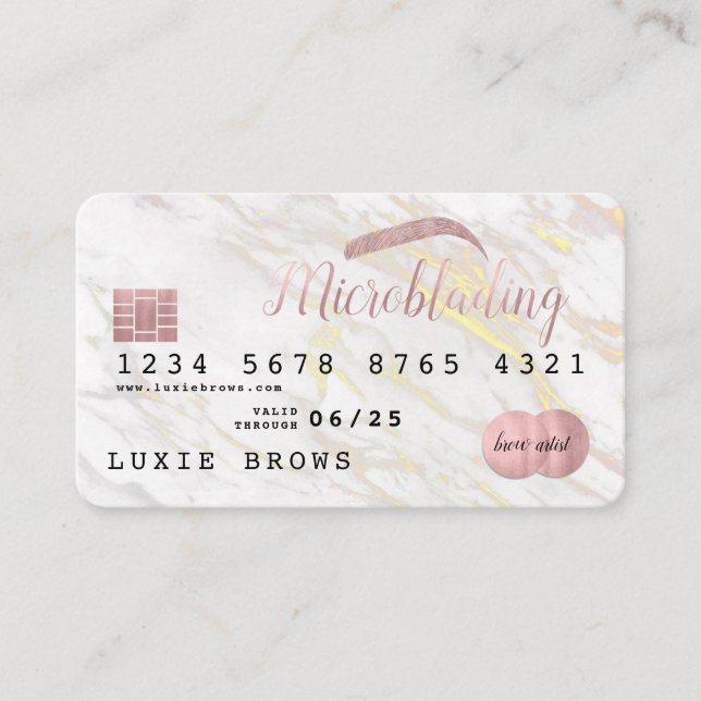 Blush + Marble Credit Card Microblading (Front)