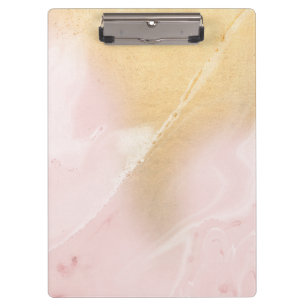 Blush Marble Faux Gold Office Clipboard