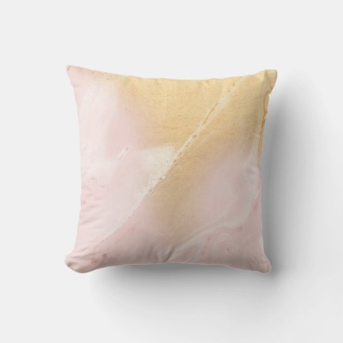 Blush Marble Faux Gold Pillow Throw