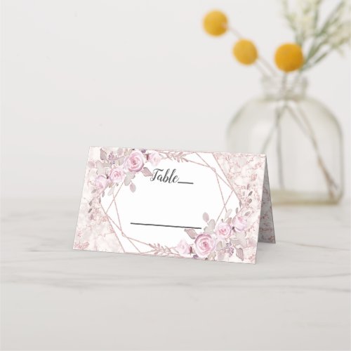 Blush Marble Geometric Frame Seating Table Number Place Card