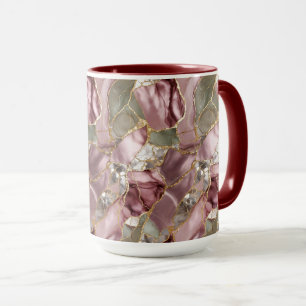 Blush Marble Mug Gold Vein Elegant Coffee Cup