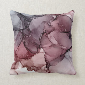 Blush, Mauve, Payne's Grey Abstract Throw Pillow