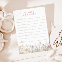 Blush Meadow Baby Shower Wishes for Baby Advice Card