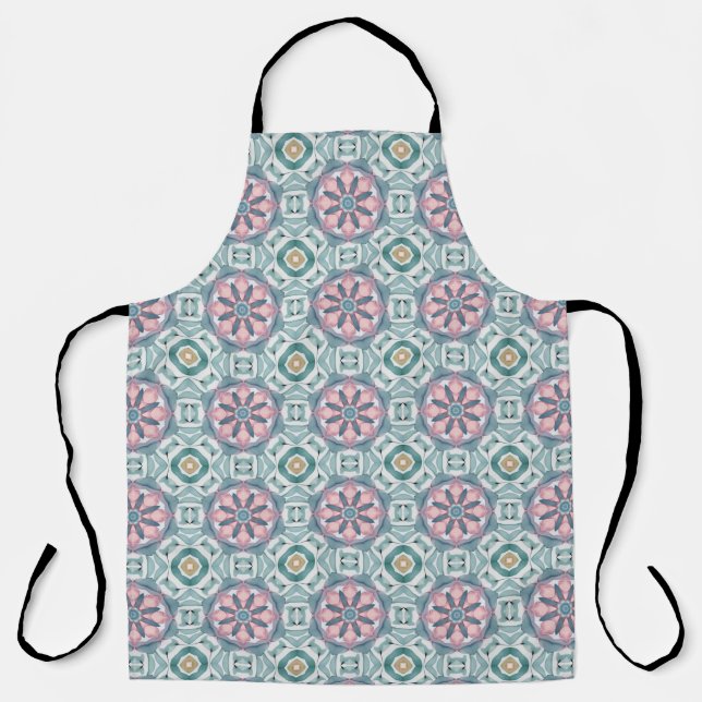 Blush Meadow Tile – Watercolor Floral Apron (Front)