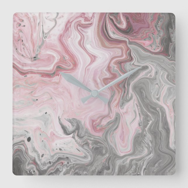 Blush Minerals Square Wall Clock (Front)