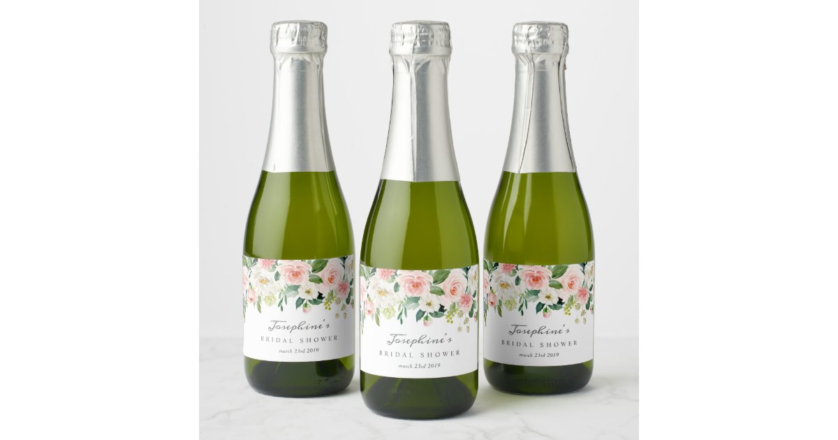 Blush Mini Sparkling Wine Bottle Labels Zazzle