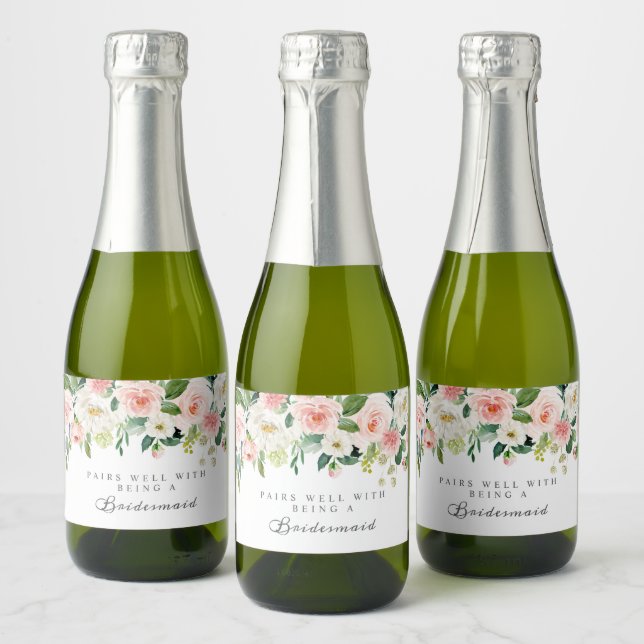 Blush Mini Sparkling Wine Bottle Labels (Bottles)