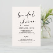 Blush minimalist Bridal Shower Invitation (Standing Front)