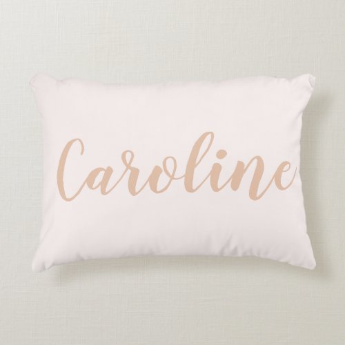 Blush Minimalist Calligraphy Personalized Name  Accent Pillow