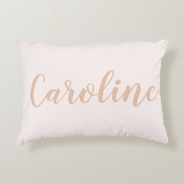 Blush Minimalist Calligraphy Personalized Name  Accent Pillow (Front)