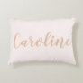 Blush Minimalist Calligraphy Personalized Name  Accent Pillow