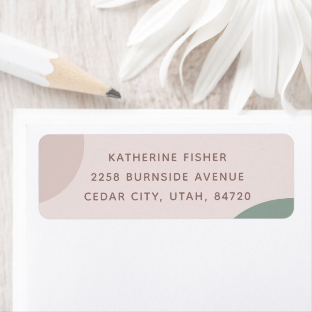 Blush Minimalist Christmas. Modern Elegant Holiday Label (Insitu)