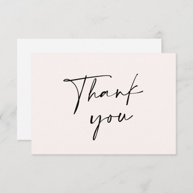 Blush minimalist thank you card (Front/Back)