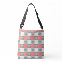 Blush Mint Checkered Heart