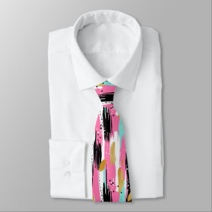 Blush Mint Gold Luxury Abstract Neck Tie