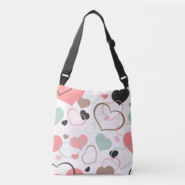 Blush Mint Hearts Crossbody Bag (Front)