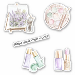 Blush Mint Paint Your Own World Sticker