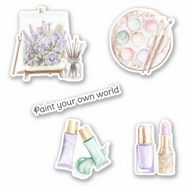 Blush Mint Paint Your Own World Sticker (Front)