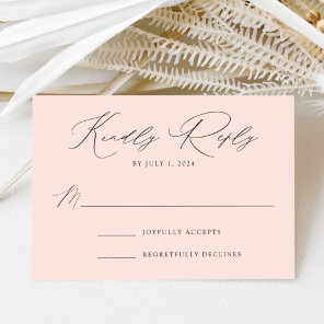 Blush Modern Elegance Wedding RSVP Card