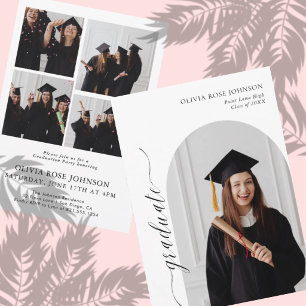 Blush Modern Graduation Photo Announcement