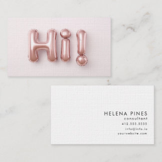 Blush modern hi balloon design business card