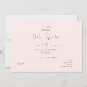 Blush Modern & Simple Baby Shower Invitation