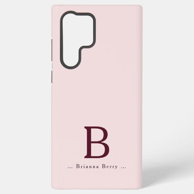 Blush Monogram Elegant Samsung Galaxy Case (Back)
