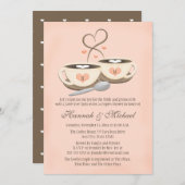Blush Monogrammed Coffee Cup Heart Couples Shower Invitation (Front/Back)