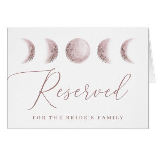 Blush Moon. Celestial Wedding Reserved Table Sign Cards