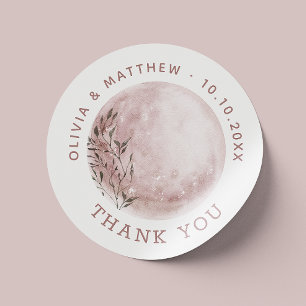 Blush Moon. Elegant Thank You Wedding Favor Label