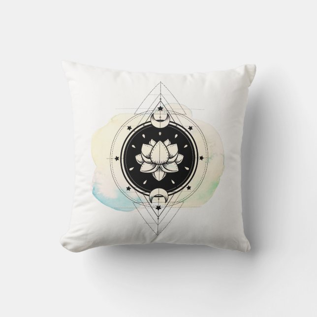 *~* Blush Moon Lotus Stars Path to Nirvana Throw Pillow (Front)