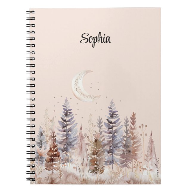 Blush Moon Purple Trees Notebook (Front)