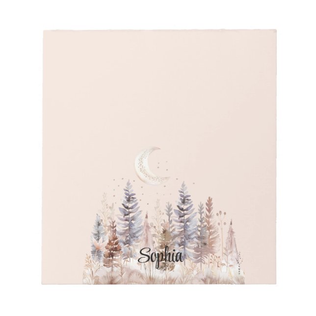 Blush Moon Purple Trees Notepad (Front)