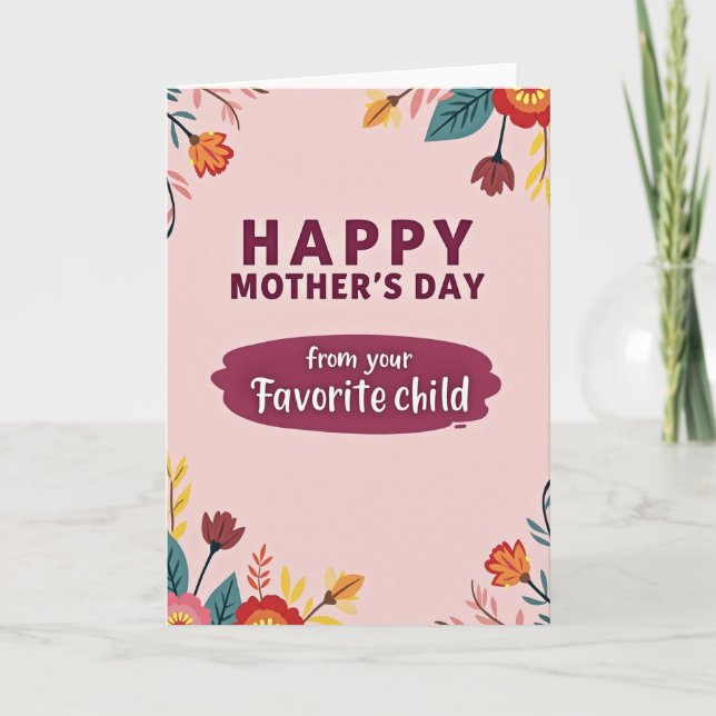 Blush Mother Happy Day Card (Front)