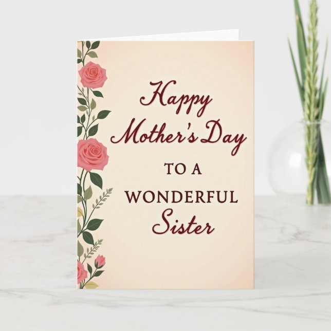 Blush Mothers Day Floral Card (Front)