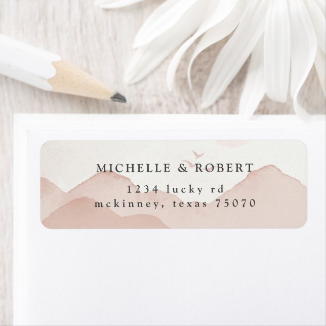 Blush Mountain Range Return Address Label (Insitu)