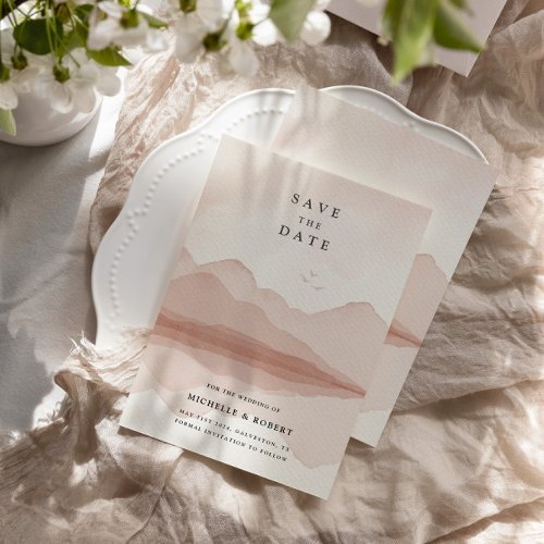 Blush Mountain Range Save The Date Invitation