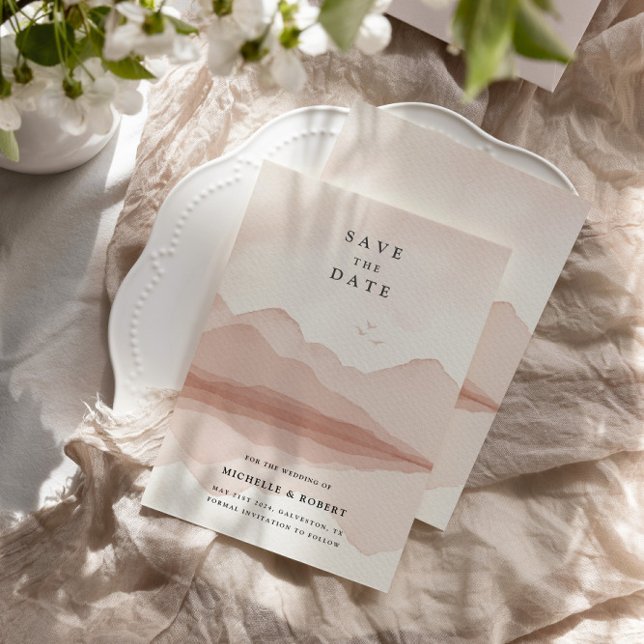 Blush Mountain Range Save The Date Invitation (Creator Uploaded)