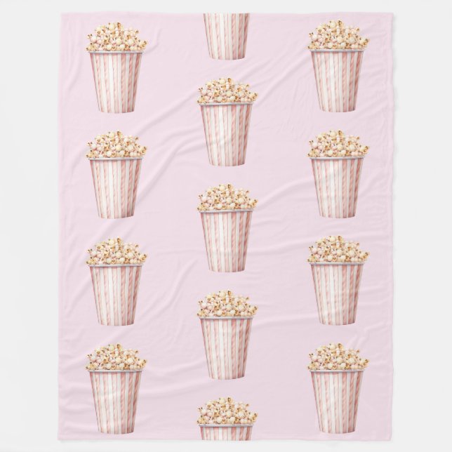 Blush Movie Time Popcorn Fleece Blanket (Front)