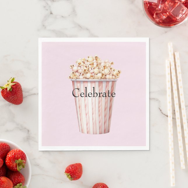 Blush Movie Time Popcorn Napkins (Insitu)