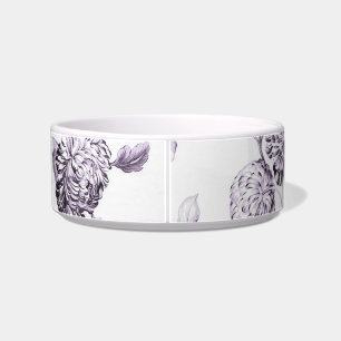 Blush Mulberry Purple Toile Customize Pet Name Bowl