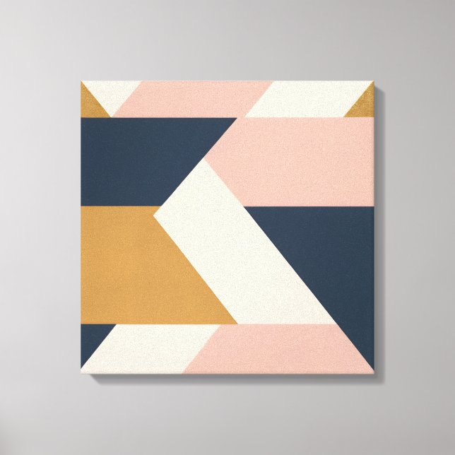 Blush & Mustard Arch Blocks – Modern Geometric Canvas Print (Front)
